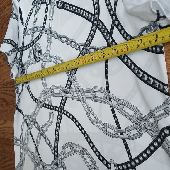 (M) MICHAEL Michael Kors Slightly Sheer Chain Print Top Flowy Lightweight - Picture 4 of 9